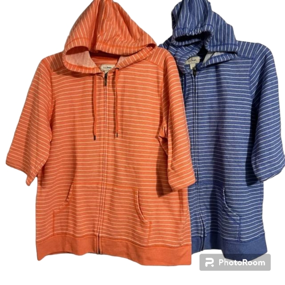 L.L. Bean Tops 2 Nwot Ll Bean Womens Shirtsleeve Zip Up Hoodie